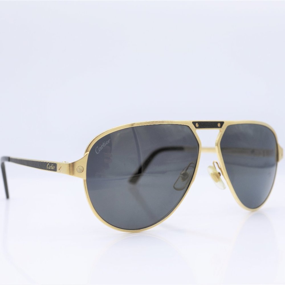 Cartier Santos De Cartier Gold Tone Metal Men's Sunglasses